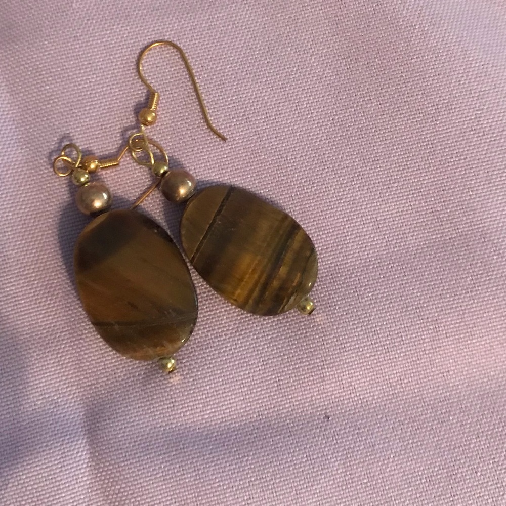 NEW Tiger Eye Earrings - Picture 2 of 2